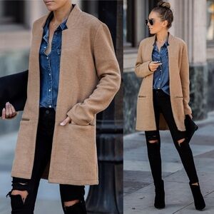 Vici Flawless Pocketed Coat Tan Sz Small